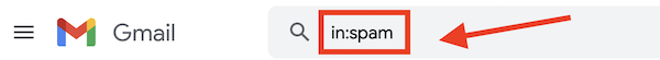 Gmailの「in:spam」検索方法